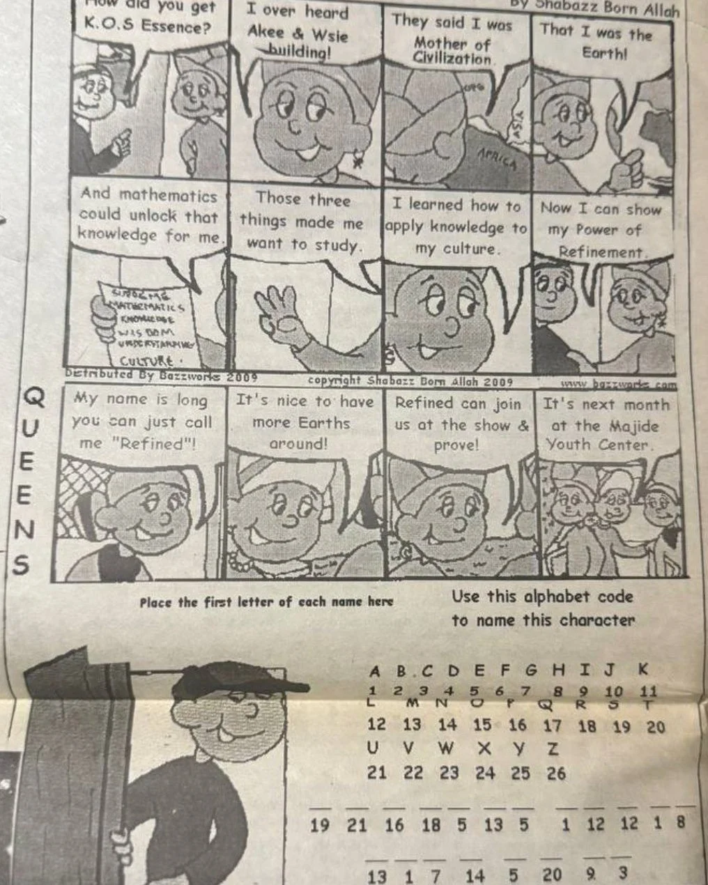 "Akee , Wise , &amp; Essence Feat QUEENS"

by Shabazz Born Allah 

Originally Printed in the 5 PERCENTER NEWSPAPER 
Circa Just U Now, Born Build

Love seeing these jewels in my days as a young 5%er! So simple even a baby can understand! Did