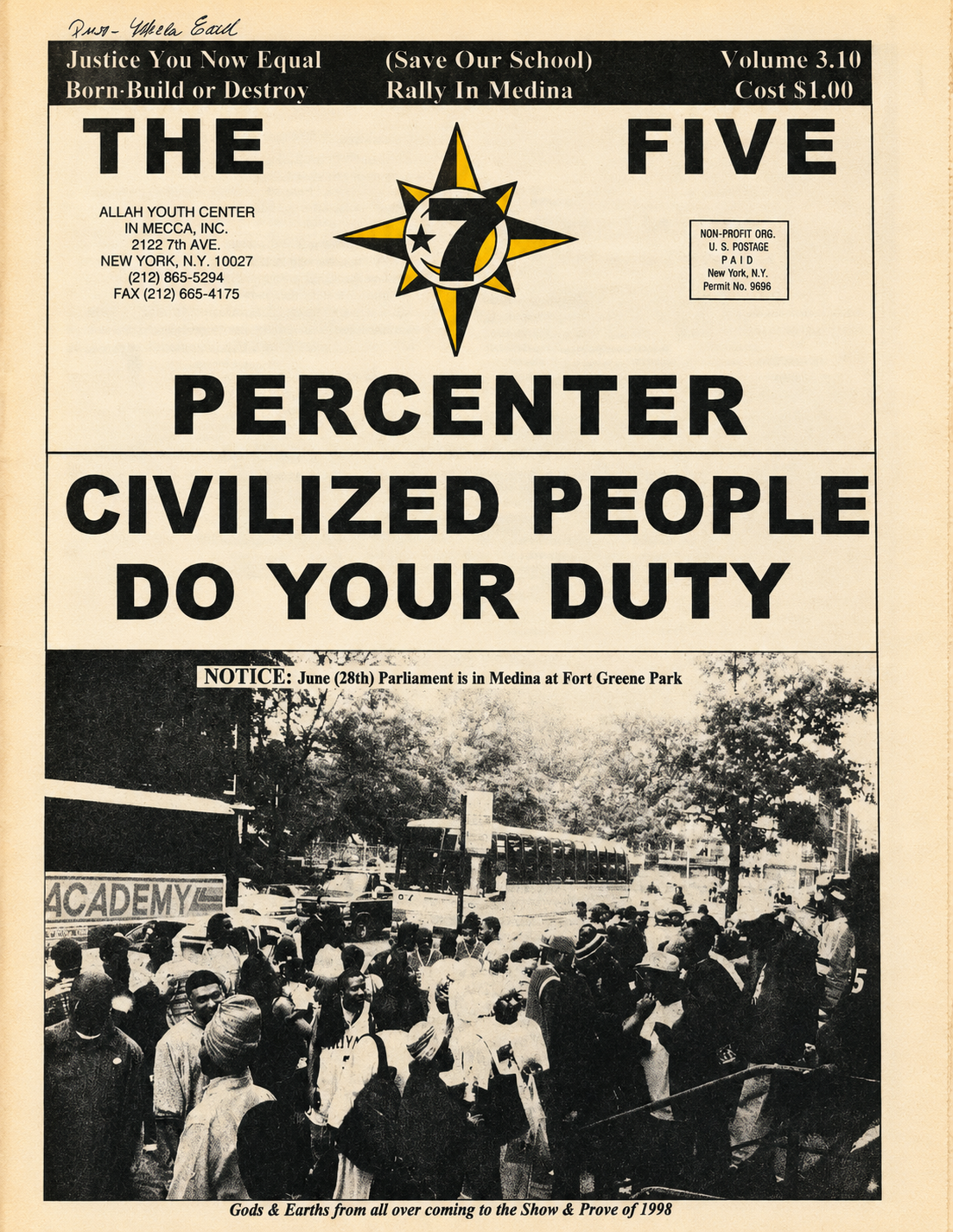 The 5 Percenter Newspaper Vol 3.10 June 1998