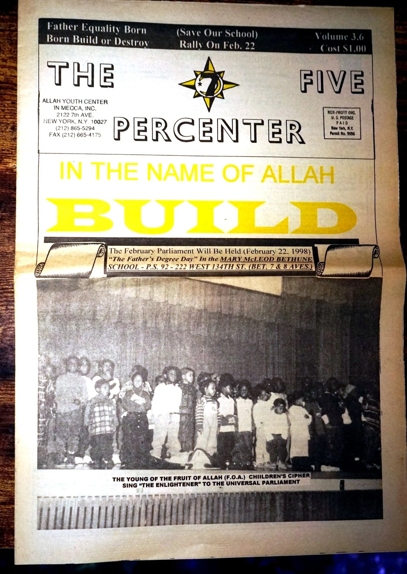 The 5 Percenter Newspaper Vol 3.6 February  1998