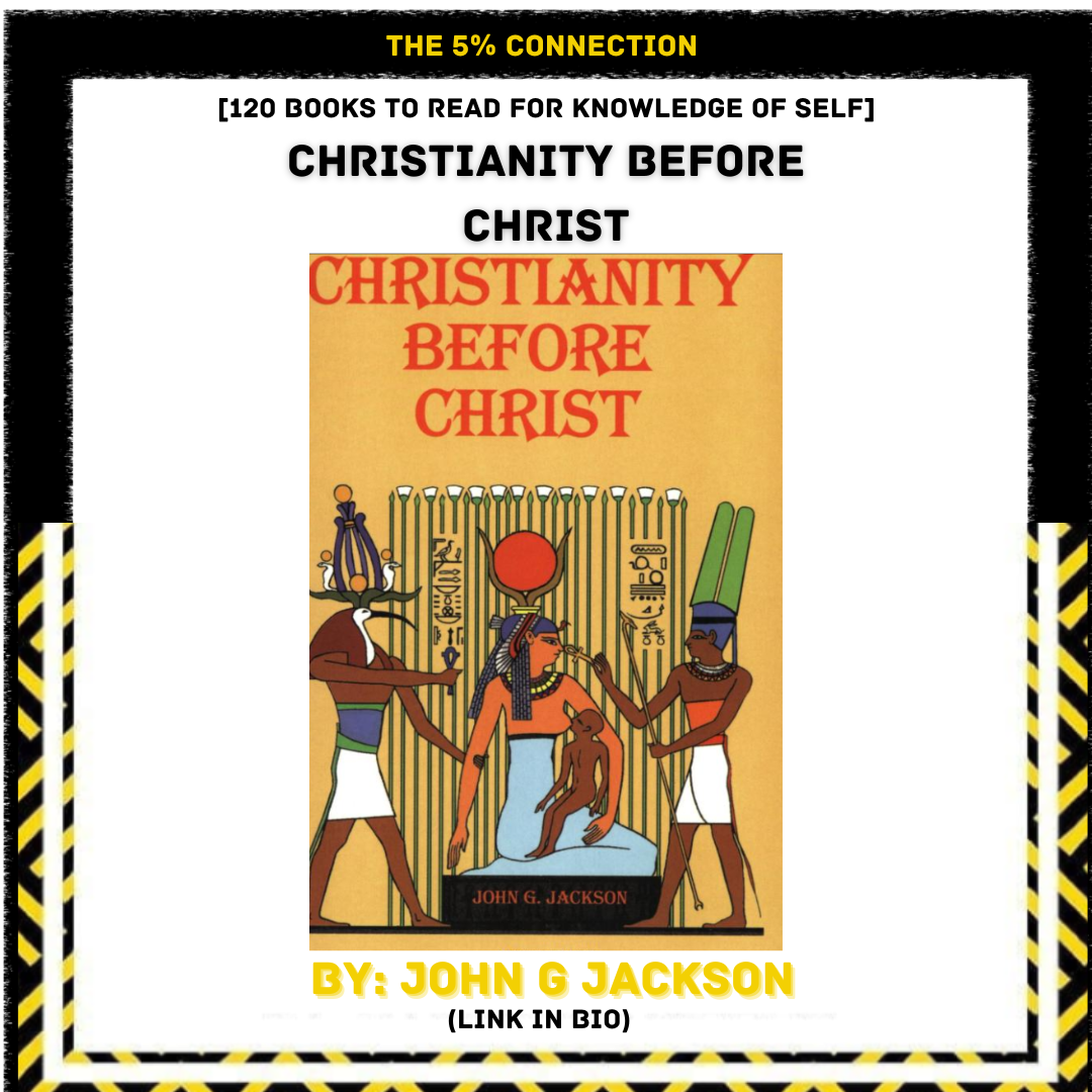 Book cover titled 'Christianity Before Christ' with an illustration of ancient Egyptian figures and hieroglyphs.