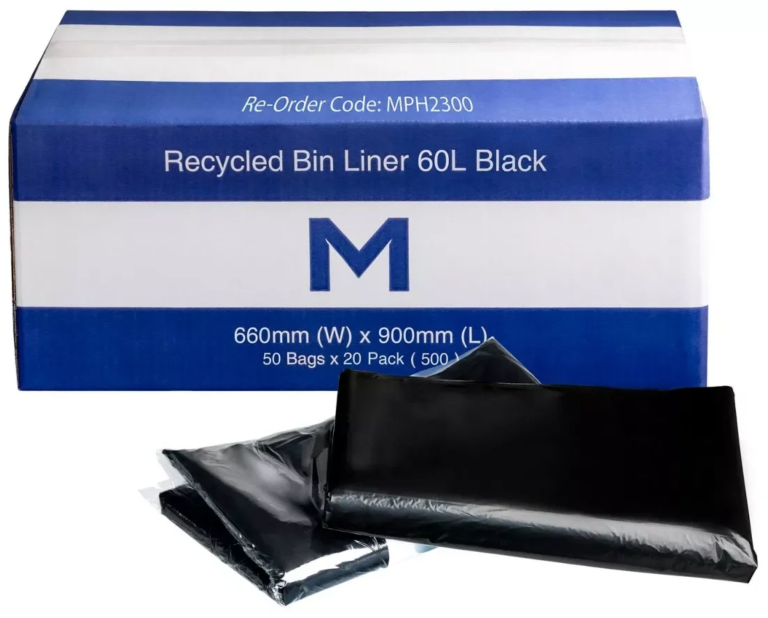Recycle Bin Liner 60L Black (CTN)