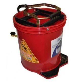 Metal Wringer Bucket Red