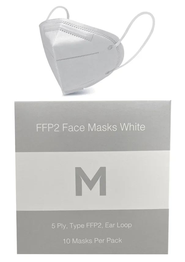 FFP2 Face Mask White( 5 Ply Ear Loop)