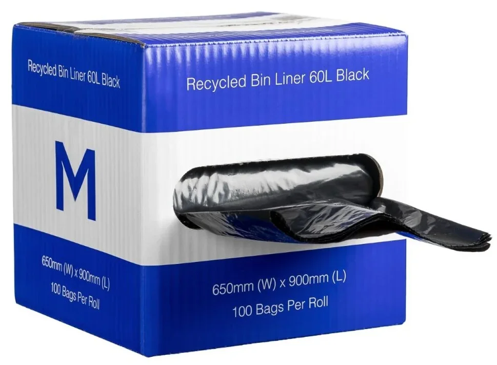 Recycled Bin Liners 60L - 100pc/Roll