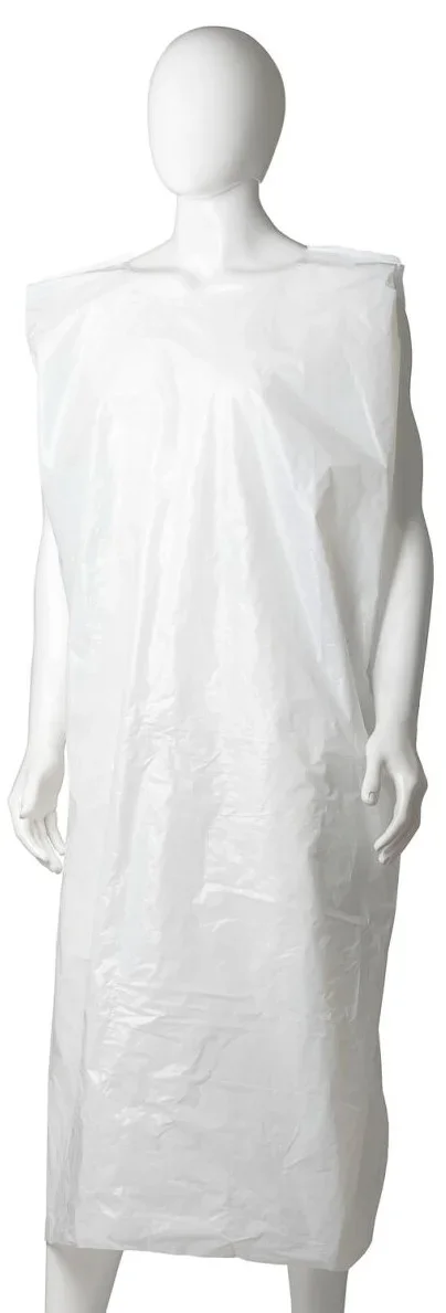 Polyethylene Sleeveless Aprons - White