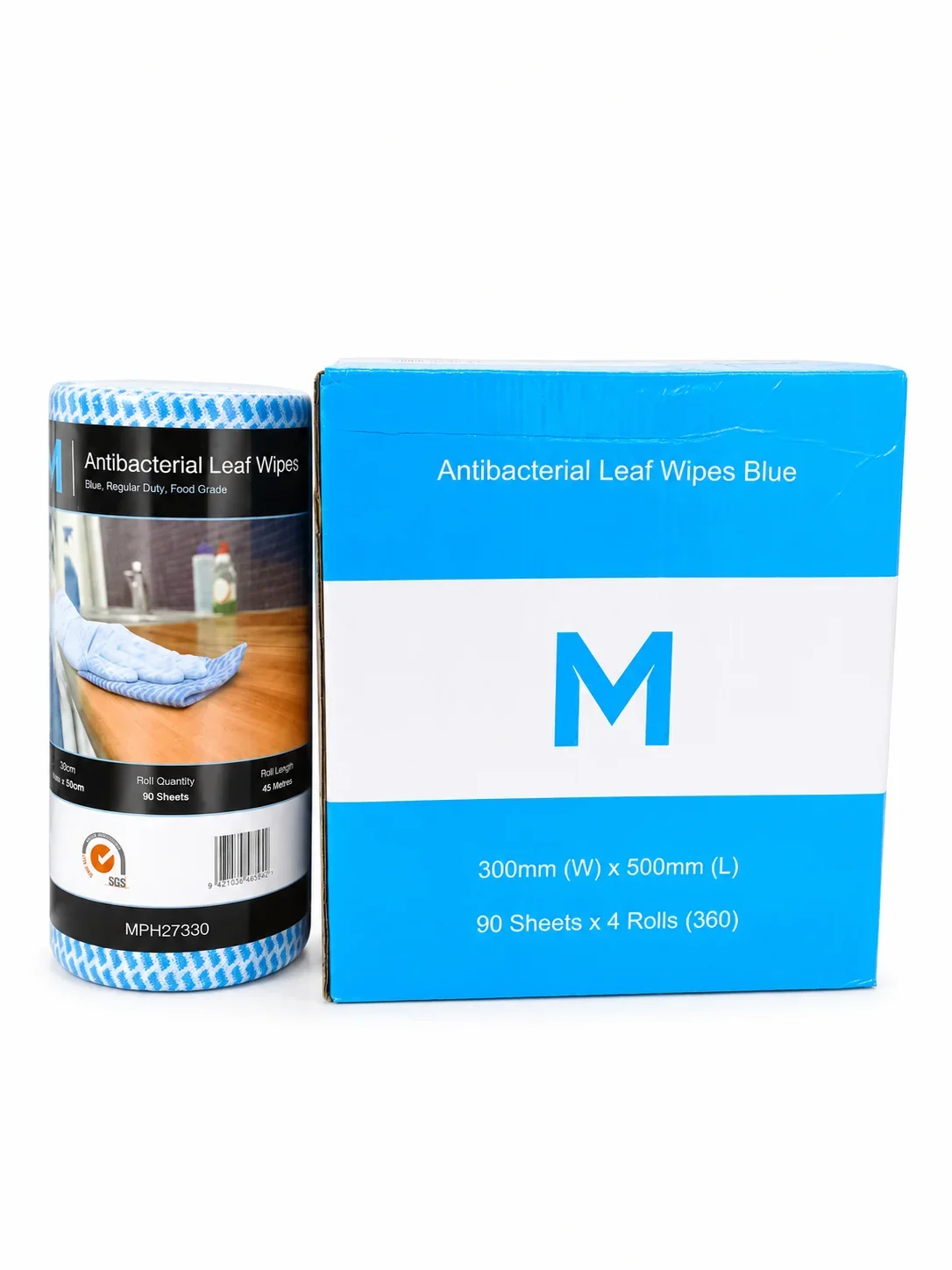 Matthews Antibacterial Leaf Wipes 90's - Blue CTN