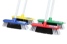 Economy Household Broom with Handle - Assorted