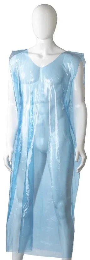 Polyethylene Sleeveless Aprons - Blue