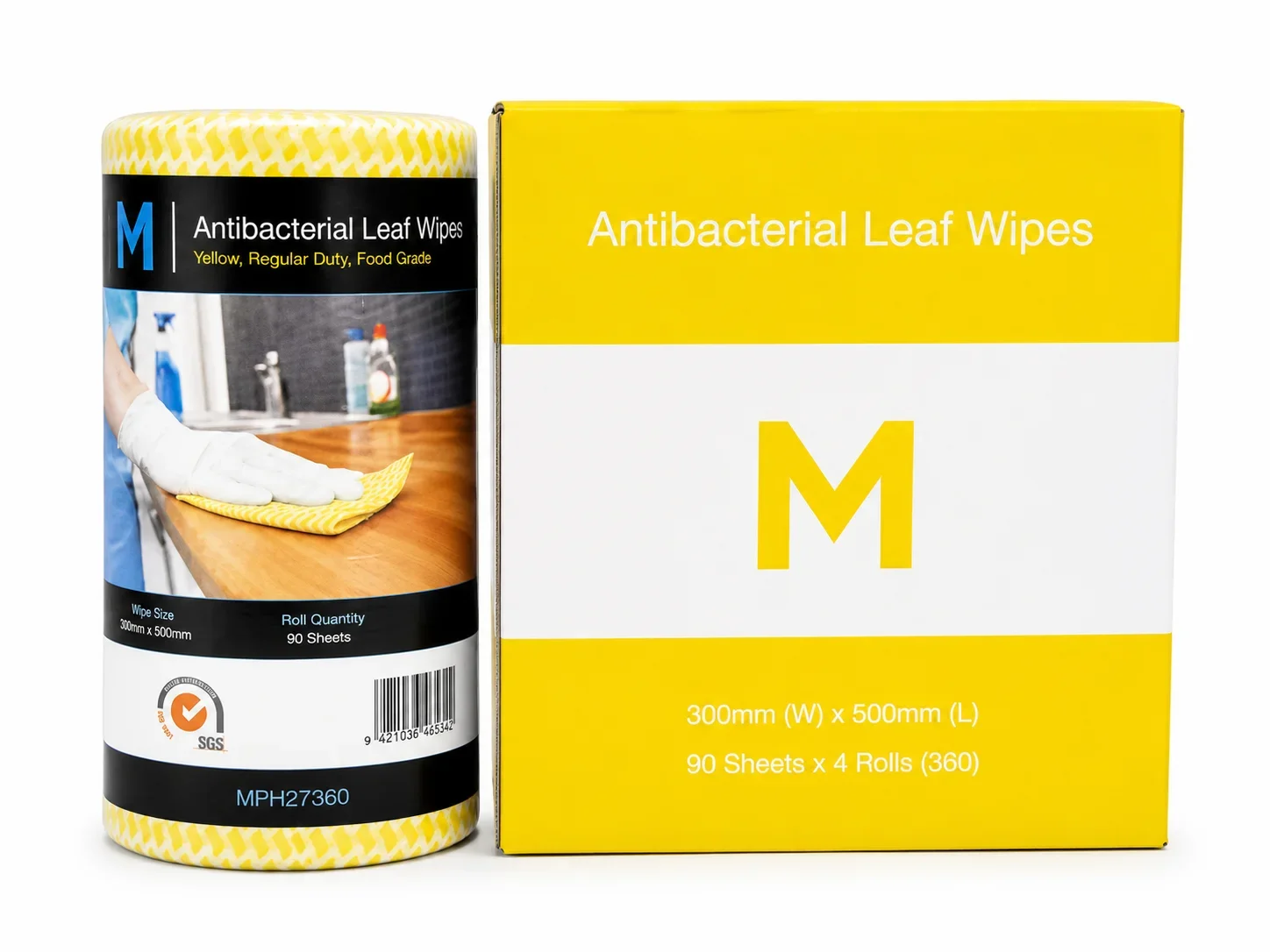 Matthews Antibacterial Leaf Wipes 90's - Yellow CTN