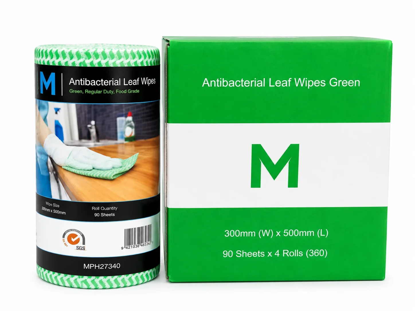 Matthews Antibacterial Leaf Wipes 90's - Green CTN