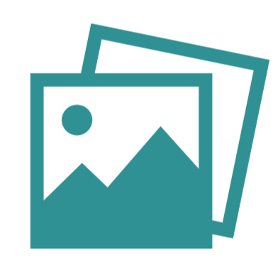 Placeholder icon with two overlapping photo frames and a mountain landscape with a sun.