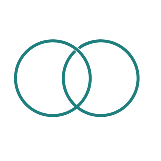 Two overlapping circles signifying connection