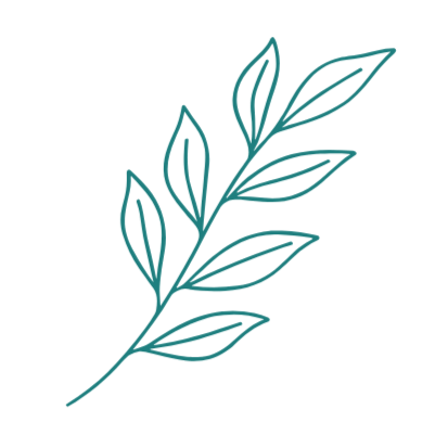 A simple line drawing of a sprig with multiple elongated leaves.