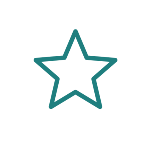 Outline of a star with a black background.