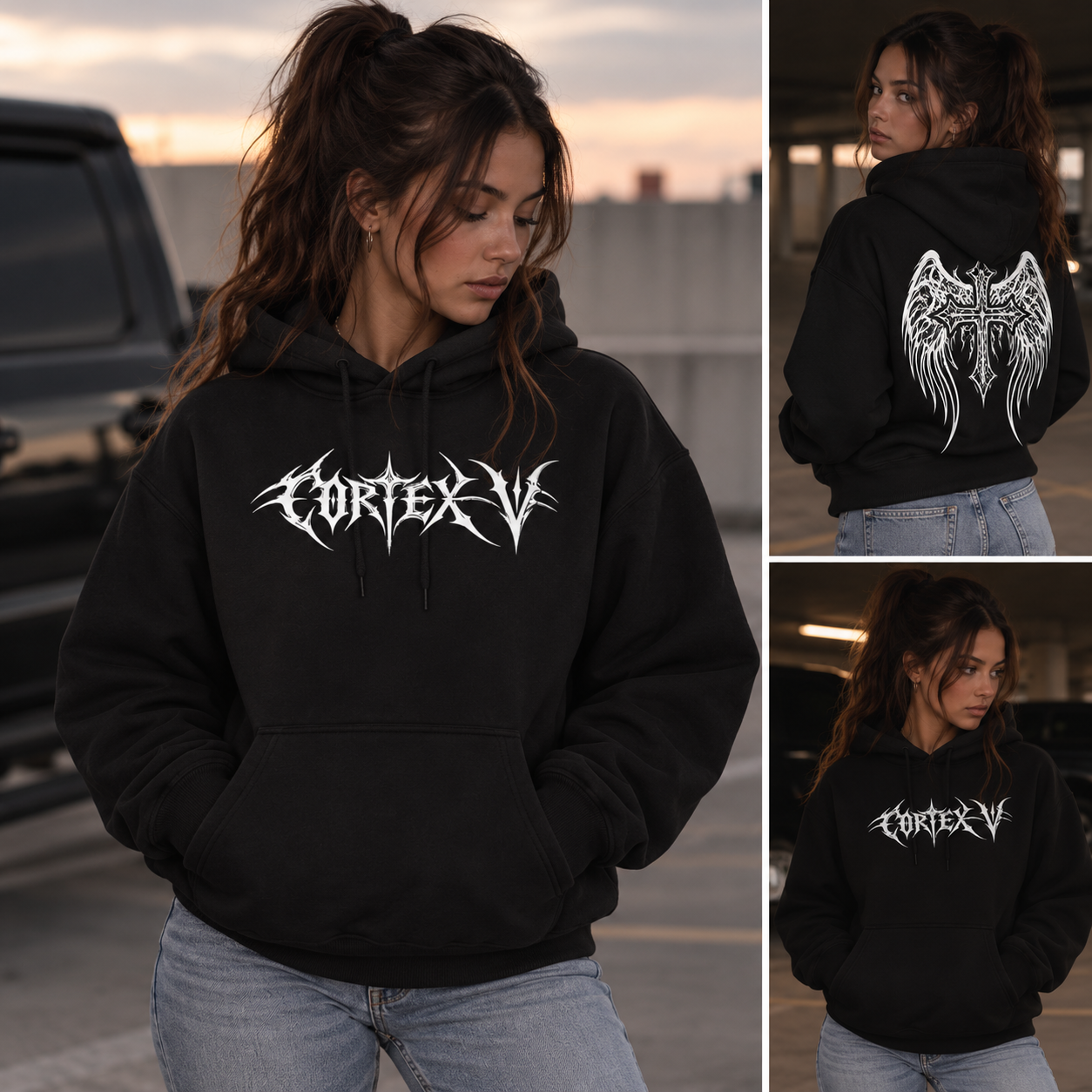 Tribal Cross Oversized Fit Hoodie