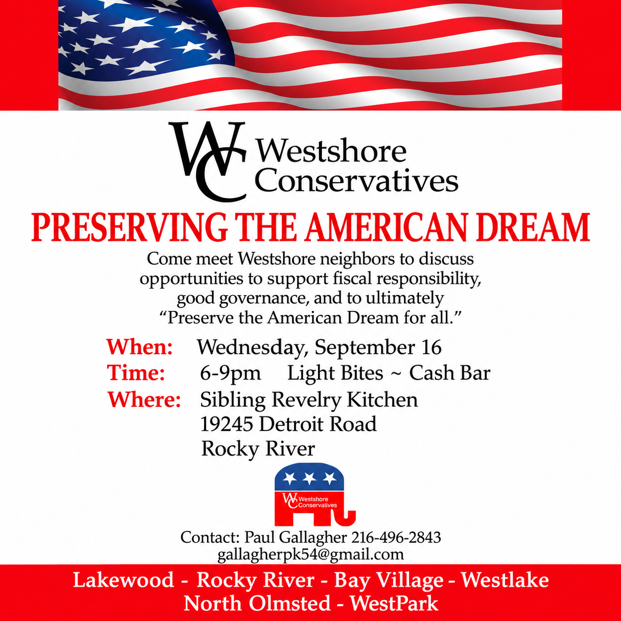 Join me at the Westshore Conservative Gathering