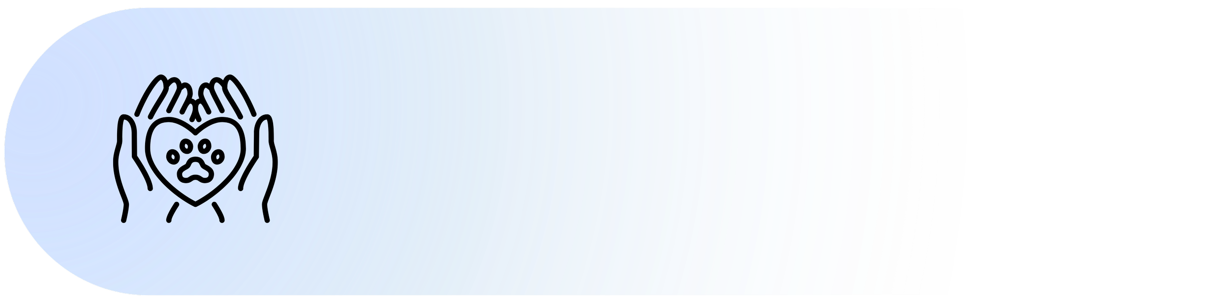 A logo of hands holding a heart-shaped paw print, with a gradient background of blue and gray vertical stripes.