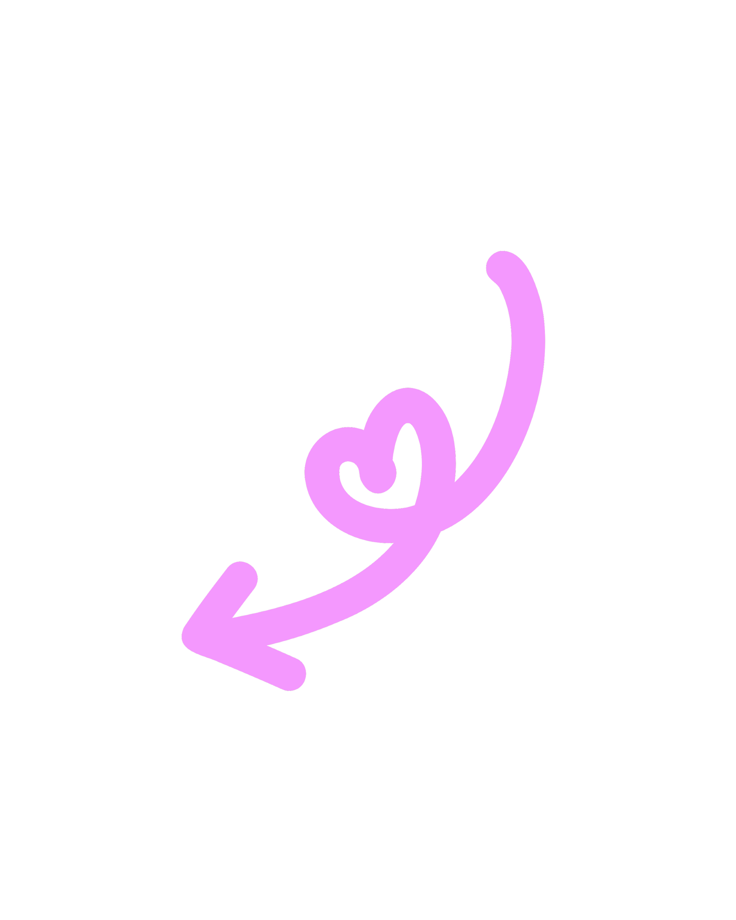 A pink neon arrow spiral pointing upwards, set against a black background.