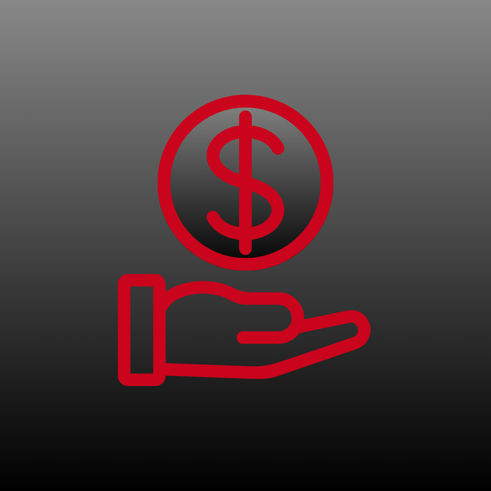 Palm Up Hand with an Encircled Dollar Sign Above Palm. Earn It, Keep It. Friends of the Colonel.