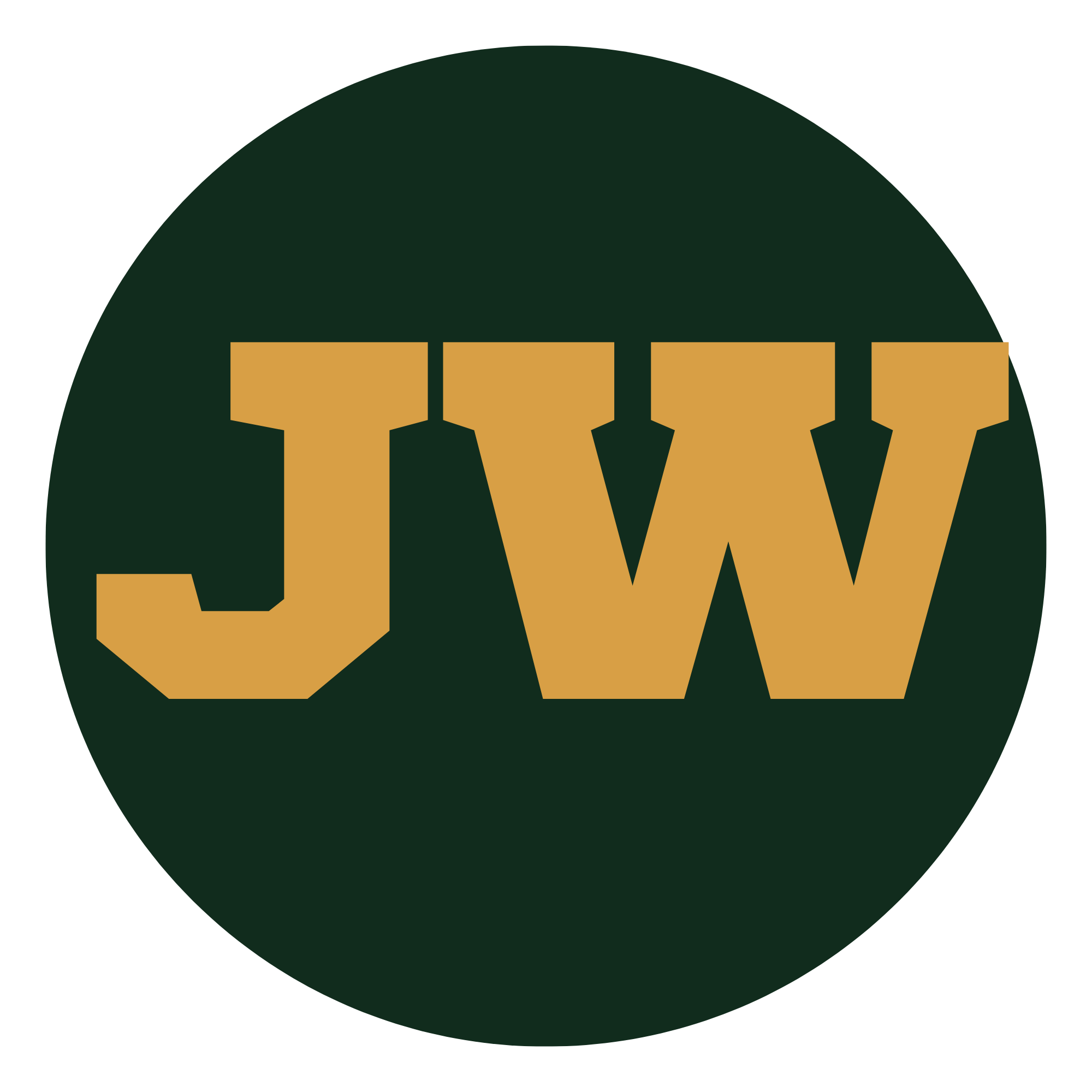 A stylized logo of a skull with a crown, in green and gold colors.