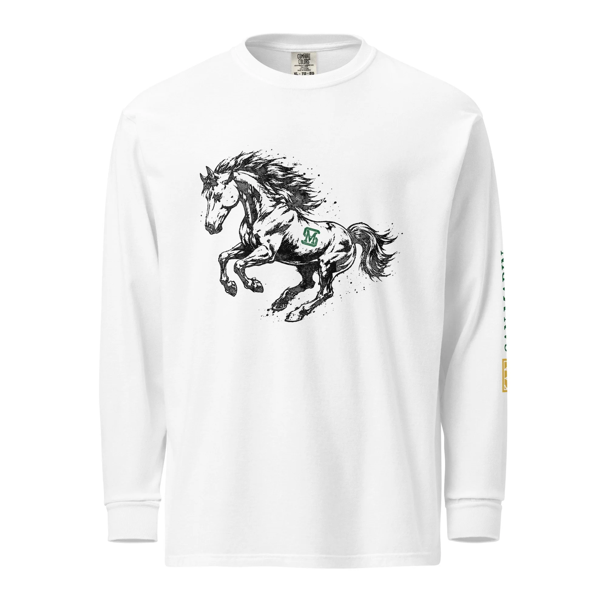 Long Sleeve Mustang Tee - White