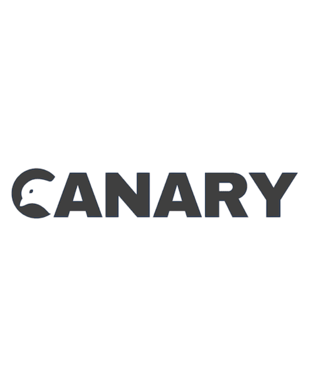 The word 'CANARY' written in large 3D dark blue letters.