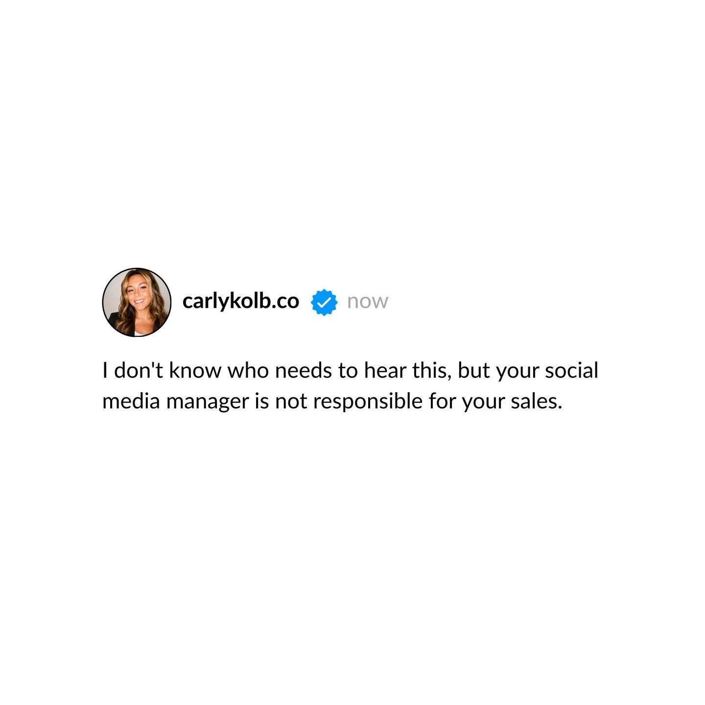 Since we&rsquo;re being honest &mdash; here&rsquo;s what your social media manager IS responsible for 👇

✨Building a strategy that actually makes sense for your business
✨Content planning and calendars so you never wonder what to post
✨Copywriting a