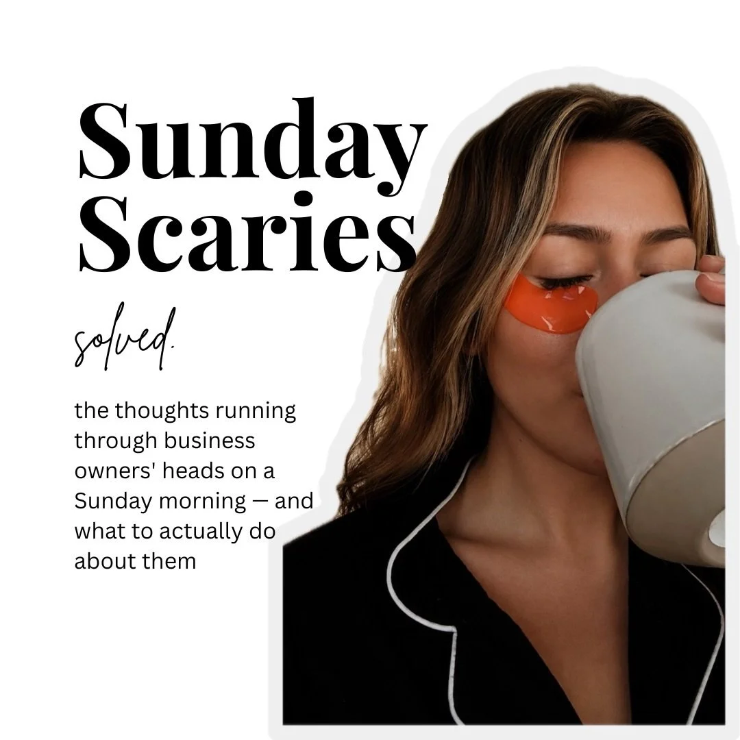 Sunday Scaries, Solved 😩☕ the thoughts every business owner has on a Sunday&mdash; and what to actually do instead of spiraling. 

👉save this, or send it to the business owner in your life who needs it.