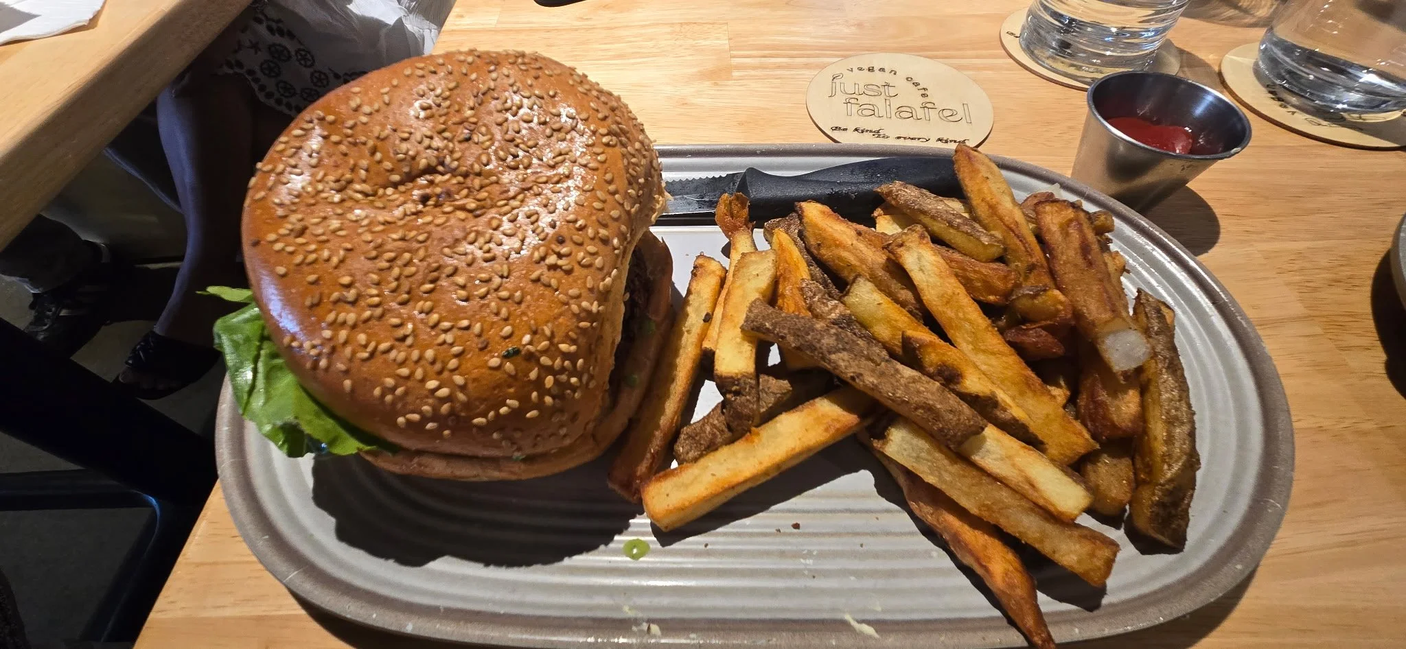 Beet Burger with Masala Fries