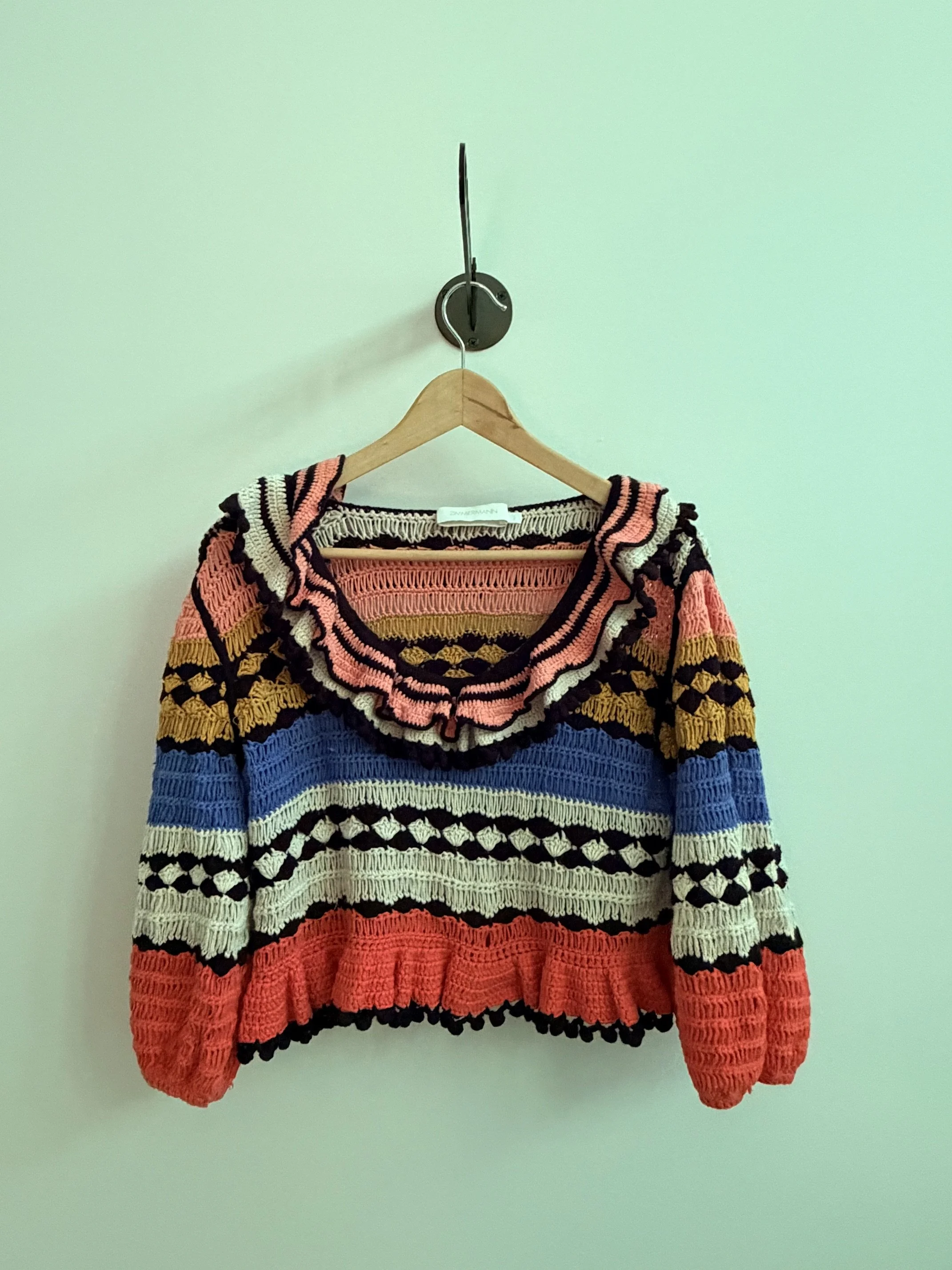 Zimmerman Ruffled Crocheted Sweater