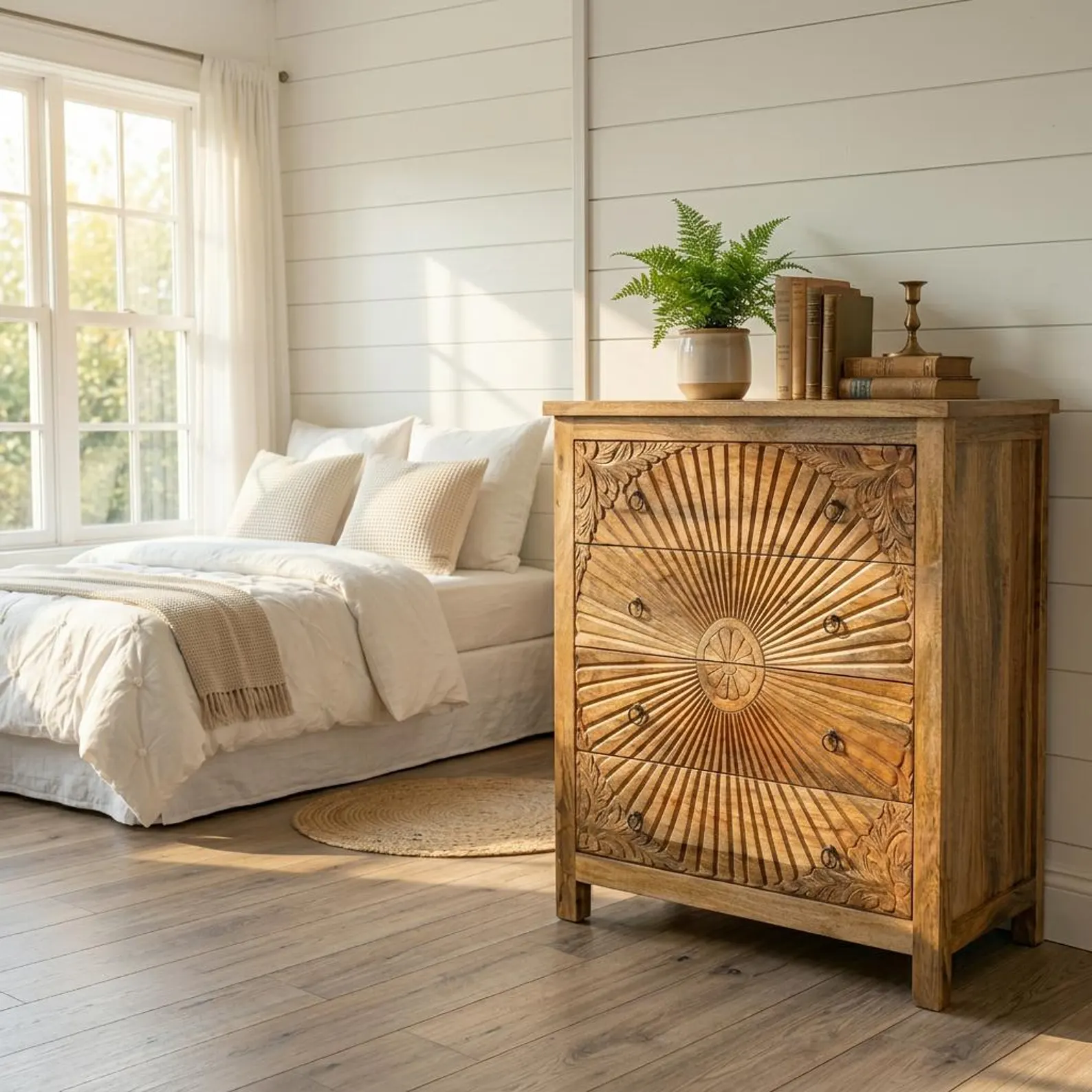 Wood Carved Chest