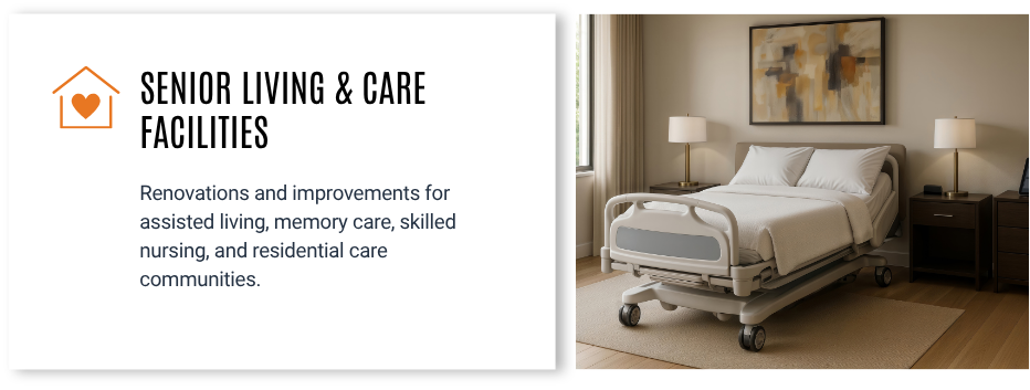 A hospital room with a bed, two nightstands with lamps, a chair, and a framed abstract painting on the wall.