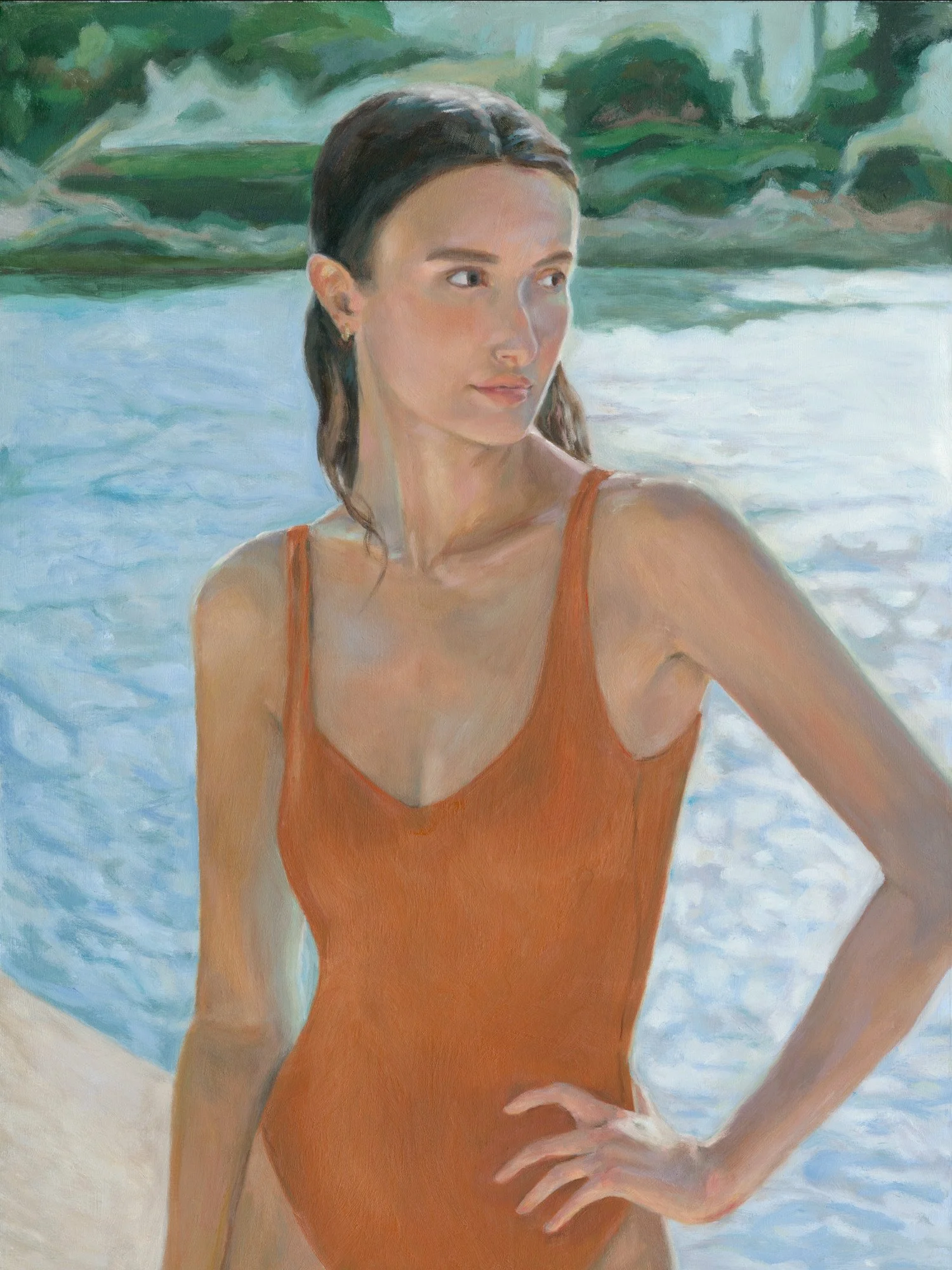 Swimmer in an Orange Suit, 2025
Oil on Archival Canvas
40 × 30 inches