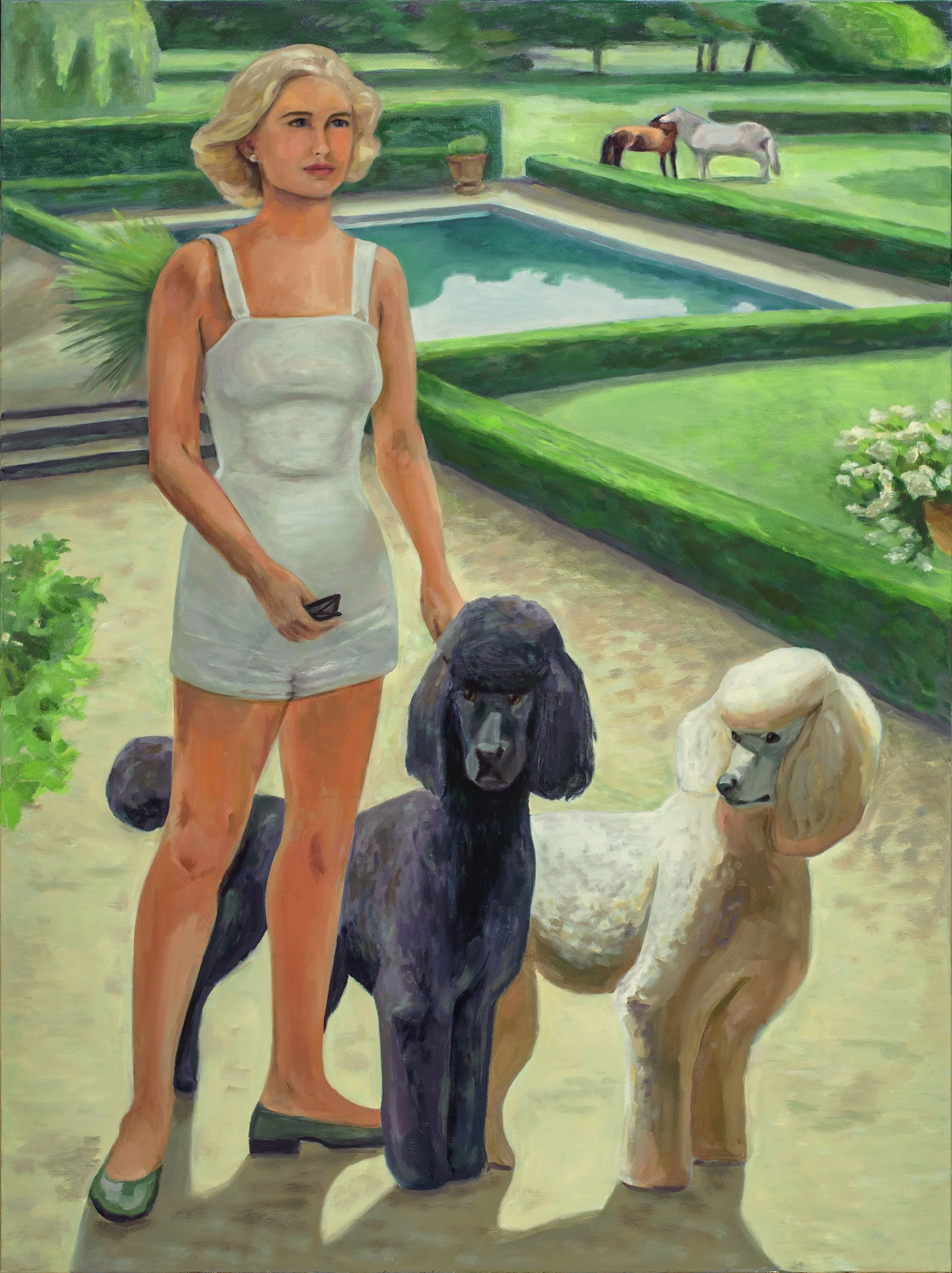 Portrait with Standard Poodles, 2024
Oil on Archival Canvas
48 × 36 inches