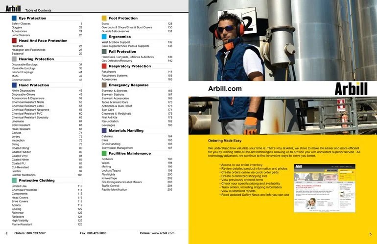 A woman wearing protective gear including ear protection, sunglasses, gloves, a vest, and a helmet stands outdoors near large industrial equipment with pipes and valves. She is carrying a backpack and appears to be on a safety inspection or maintenan