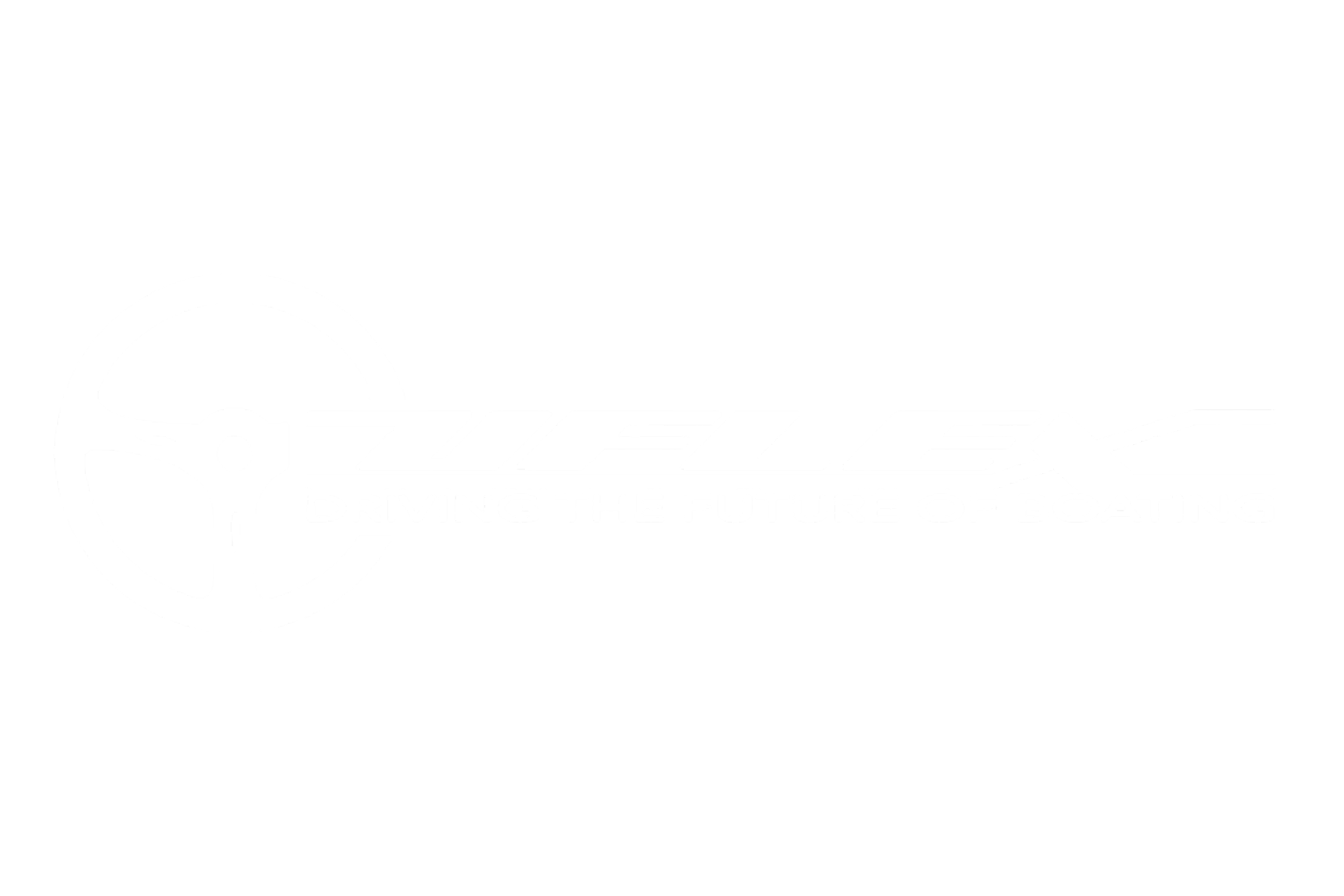 Logo for ZFLEX with a steering wheel icon and the tagline 'Driving the Future of Boating'.