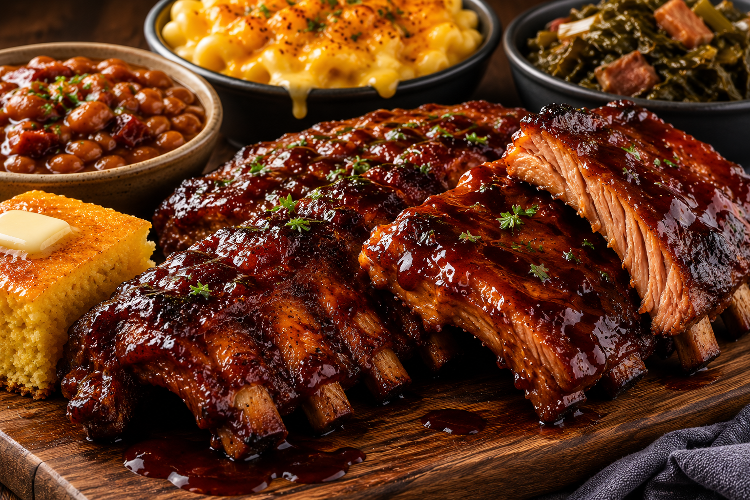 BBQ Pork  Ribs Half Rack or Beef