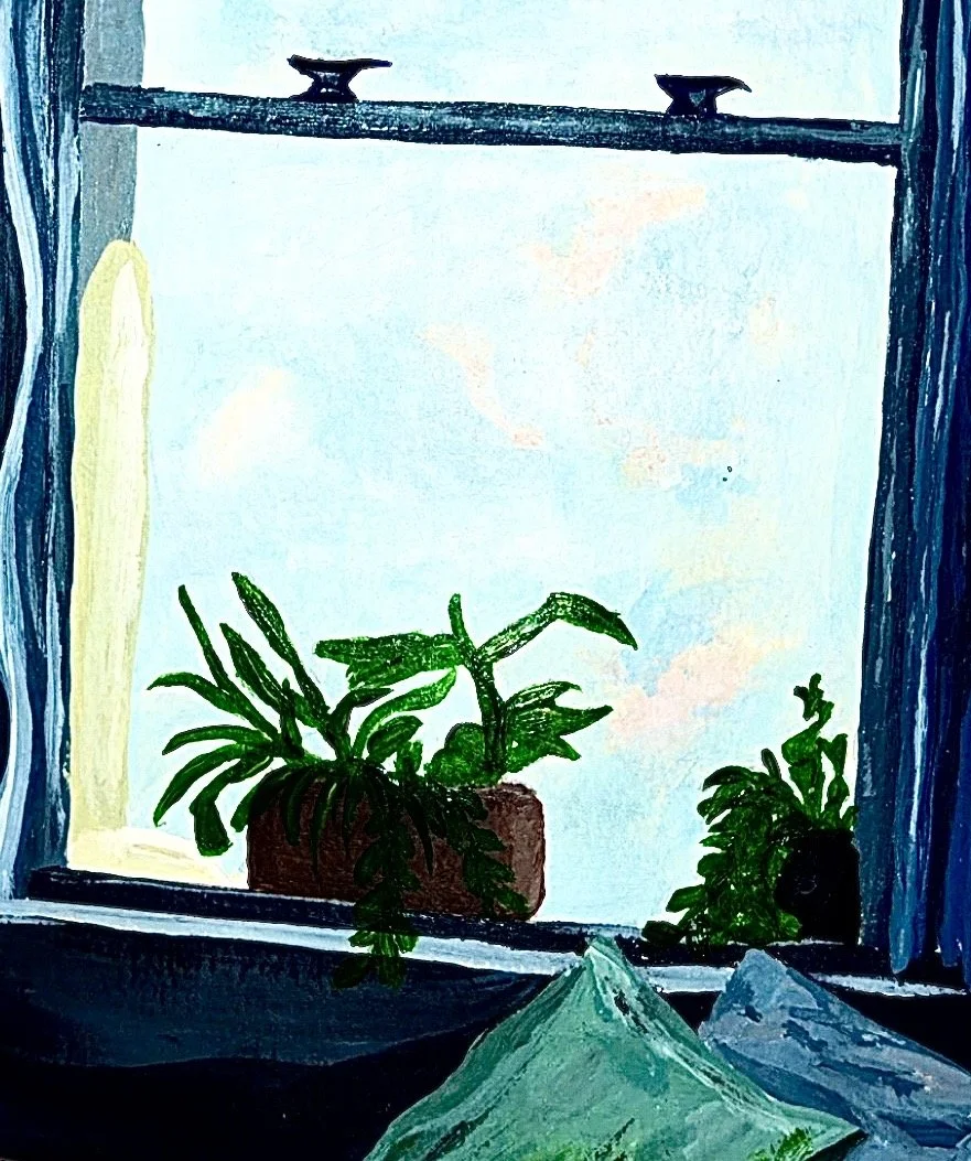 The view from here
As I sit on my couch and daydream, I stare out the window, sometimes for a few minutes sometimes longer. I wanted to immortalize this view so that I could look back and remember what I was moving towards. But it’s also as a reminde
