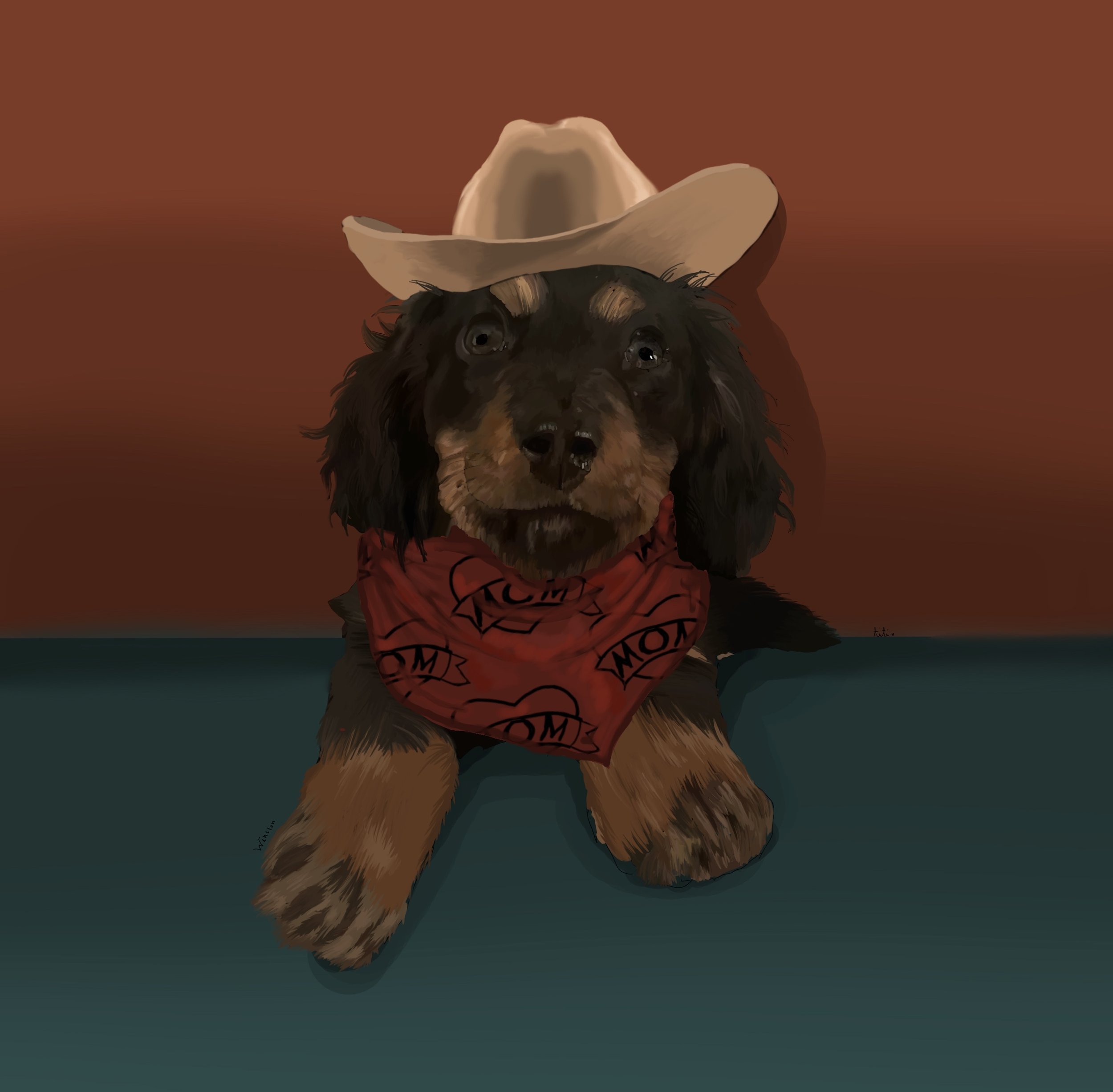 All Hat No Cattle.
Winston is a mamas boy (sisters dog) and he asked specially for me to make this for her. 