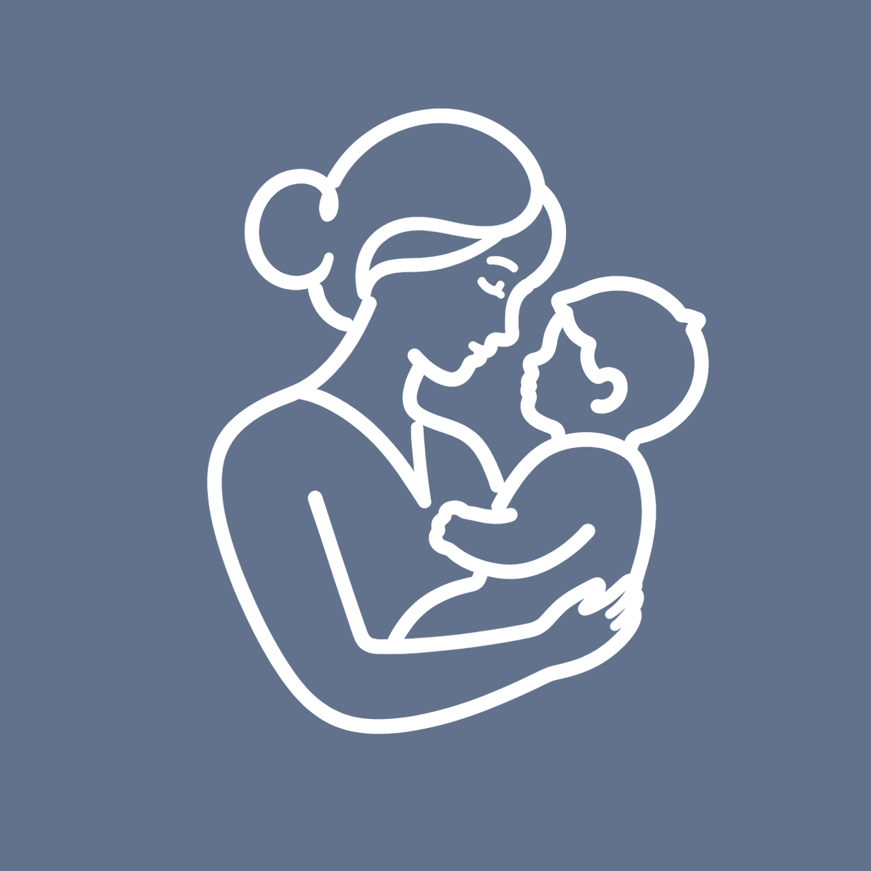 Nanny holding a child icon