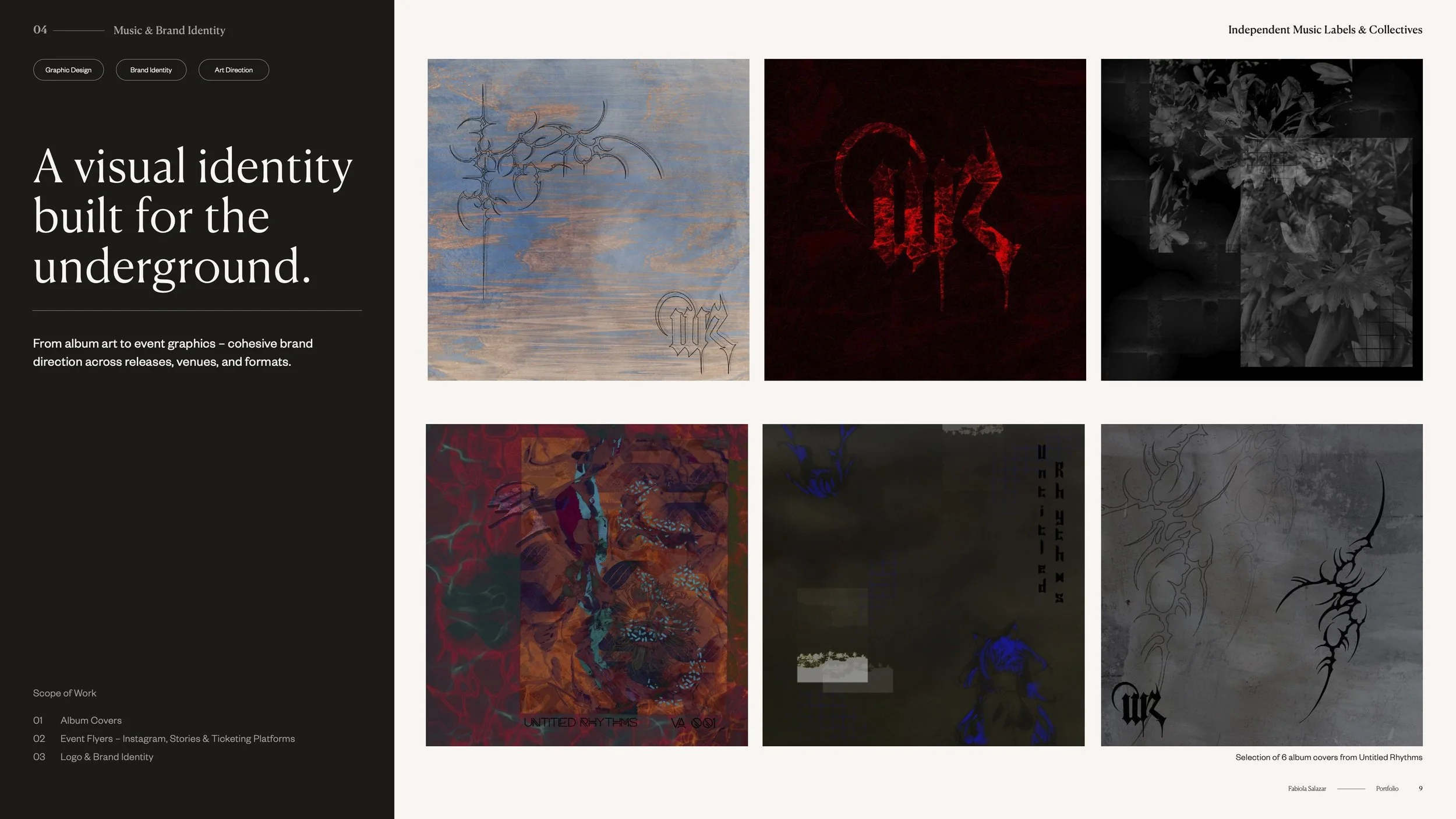 Album cover designs created for an independent music collection.