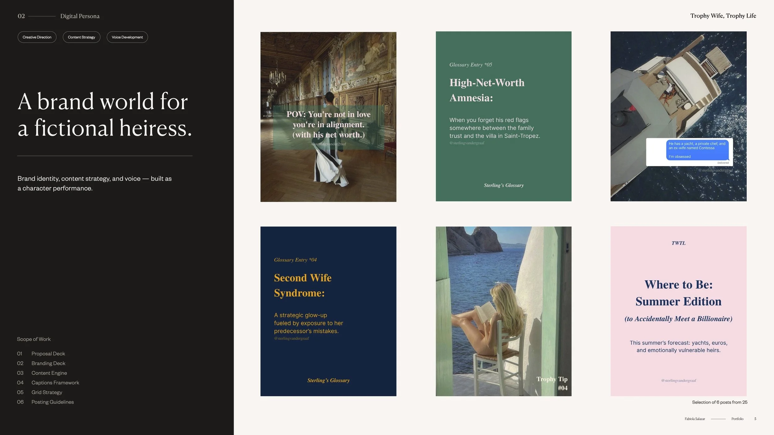 Editorial design for a luxury lifestyle publication featuring personal stories, travel, and interiors.