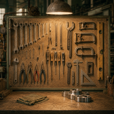 A fully stocked workshop tool wall — the full operating partner who owns all six areas