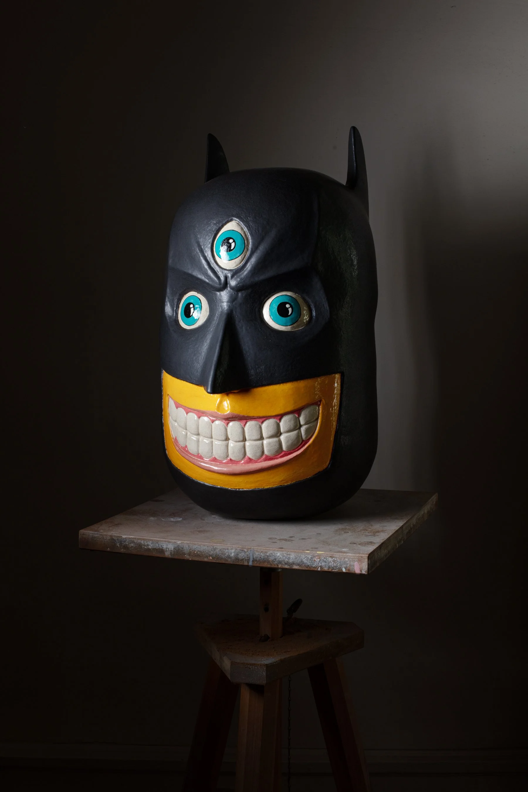 Bat-man I Ceramic, Underglaze, In-glaze lustre I 22.75 x 11.5 x 14.5 in I 2025 I Photo credit: Anthony Girardi