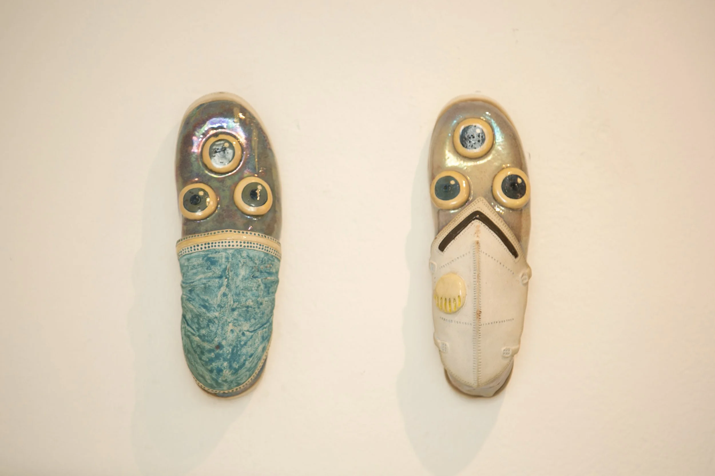 Jutta I Ceramic, Underglaze I approx. 7cm x 9cm x 28cm each I 2020 