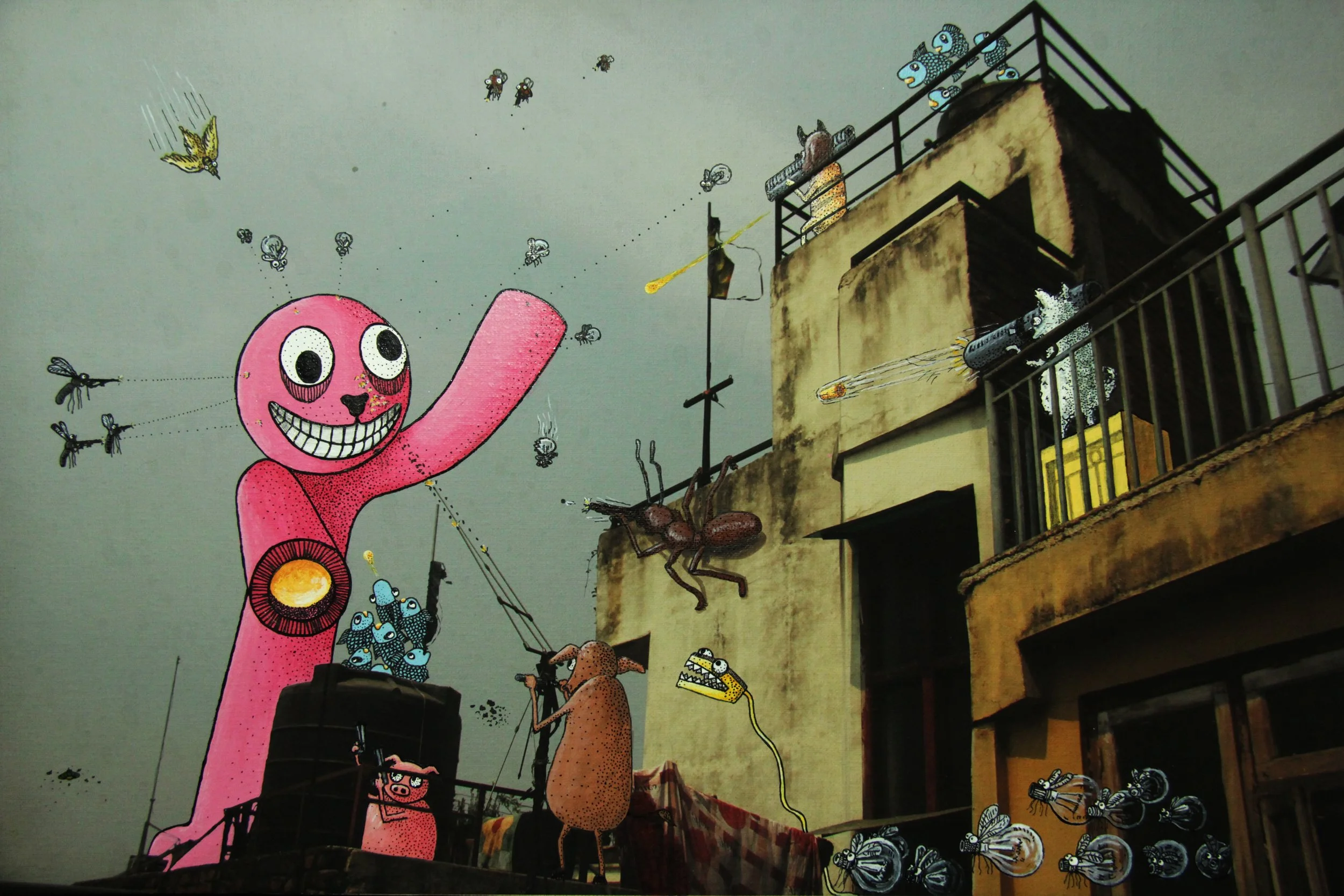 Volitary Grotesques 5 I Acrylic Color over Photograph Printed on Canvas I 45 cm x 30 cm I 2016
