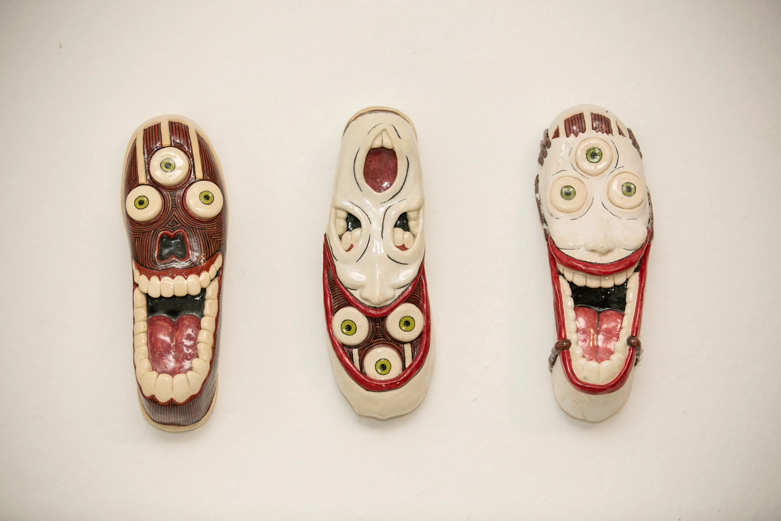 Jutta I Ceramic, Underglaze I approx. 7cm x 9cm x 28cm each I 2020 