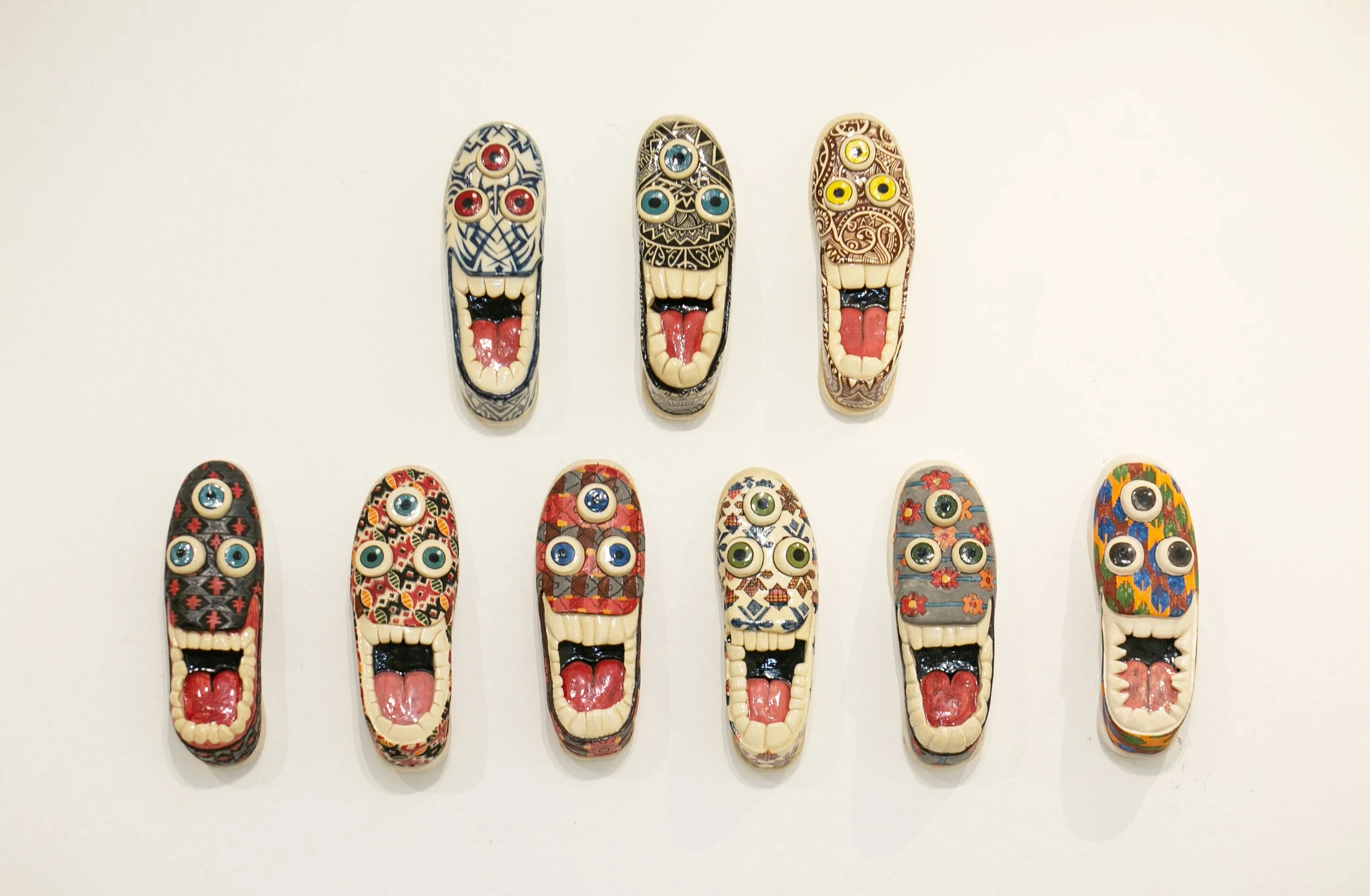 Jutta I Ceramic, Underglaze I approx. 7cm x 9cm x 28cm each I 2020 
