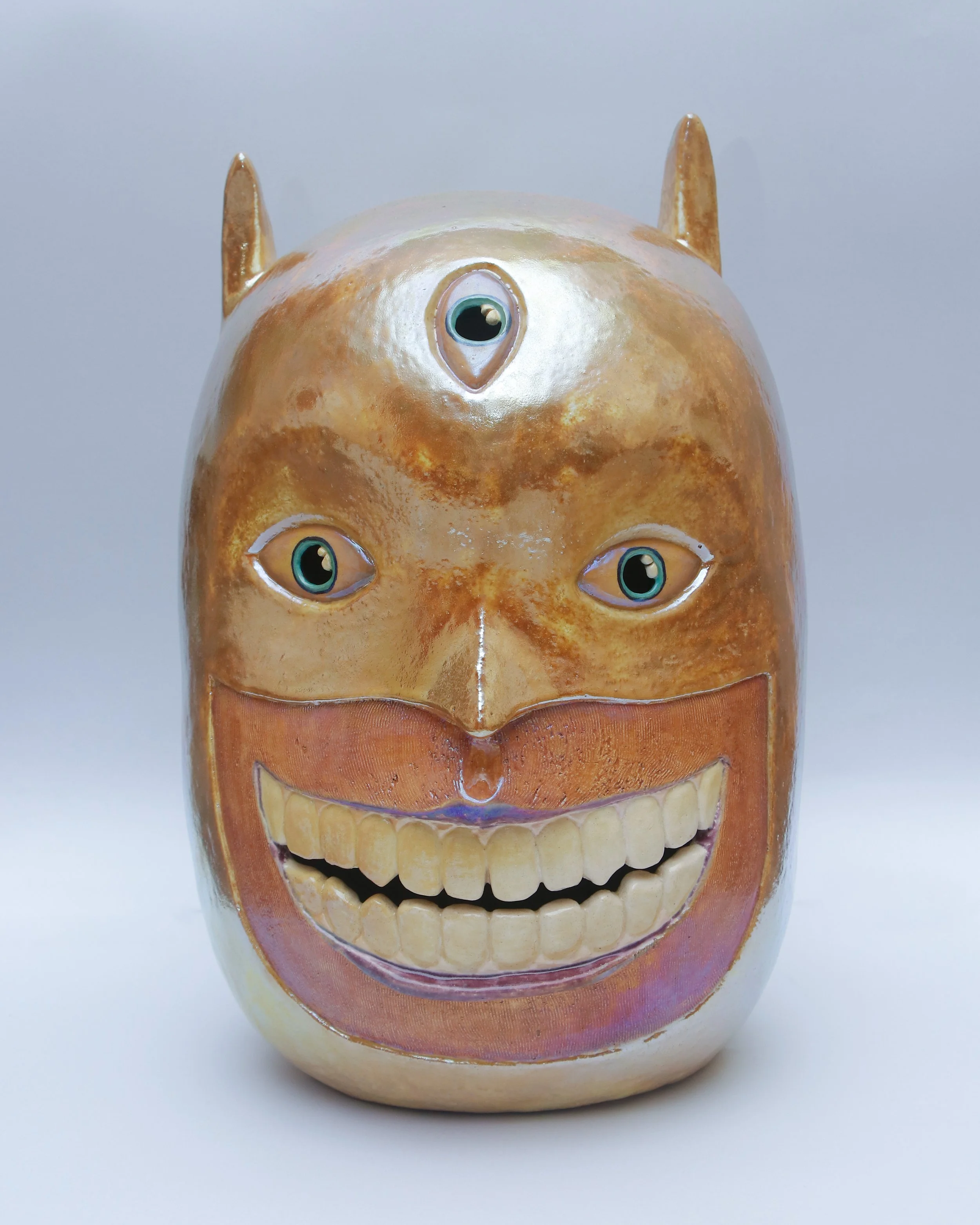 Bat-man I Ceramic, In-glaze lustre, Underglaze I 36 x 23 x 29 cm I 2025