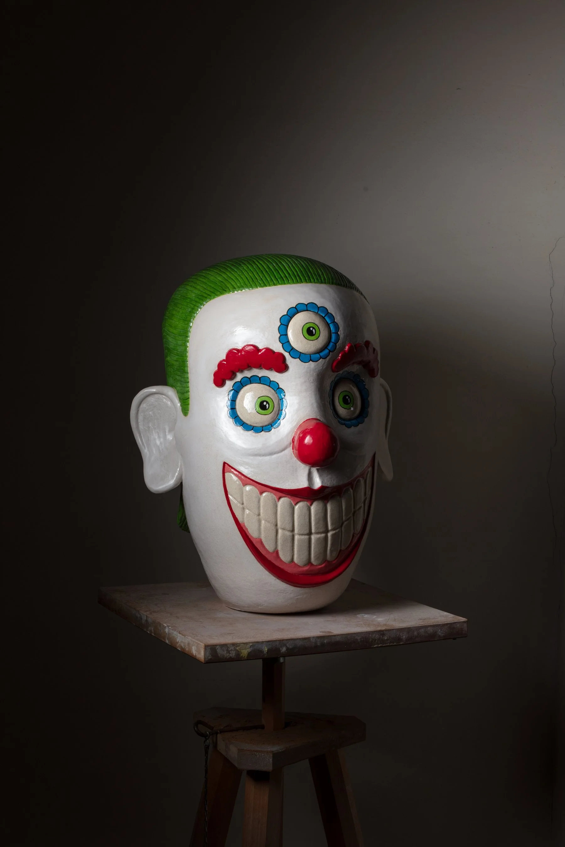 Joker I Ceramic, Underglaze, In-glaze lustre I 19.5 x 14 x 15 in I 2025 I Photo credit: Anthony Girardi